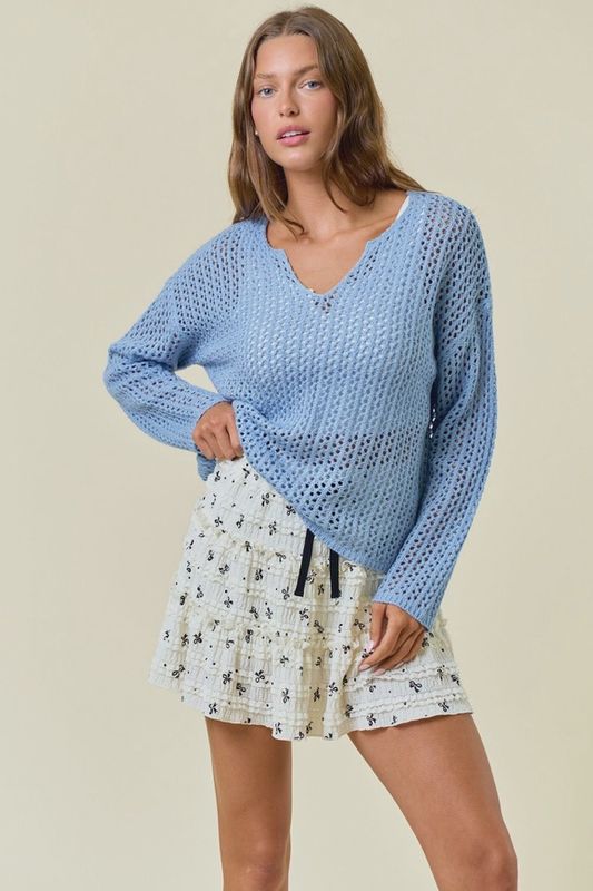 Breezy Split-Neck Knit