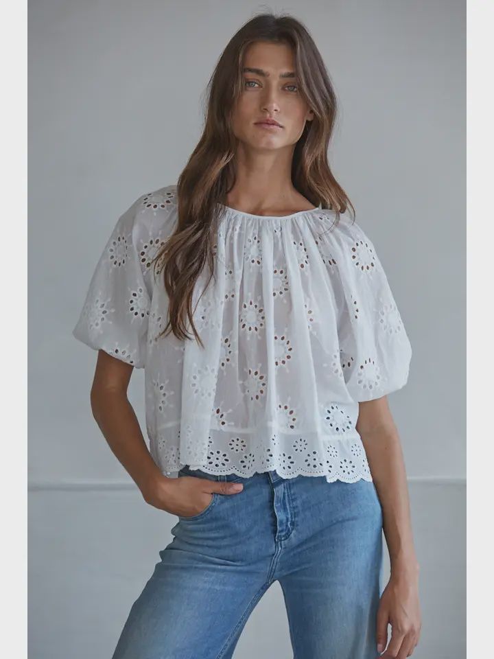 The White Willow Eyelet Top