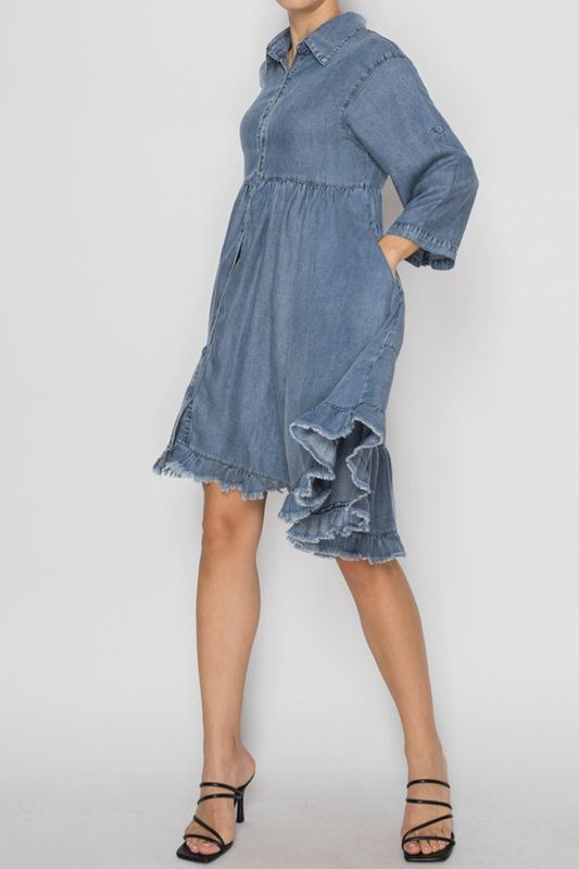 Chambray Flowy Dress