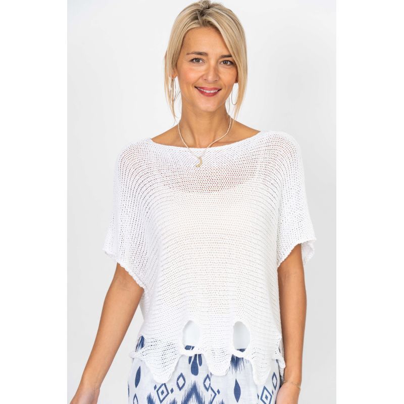 White Knit Top