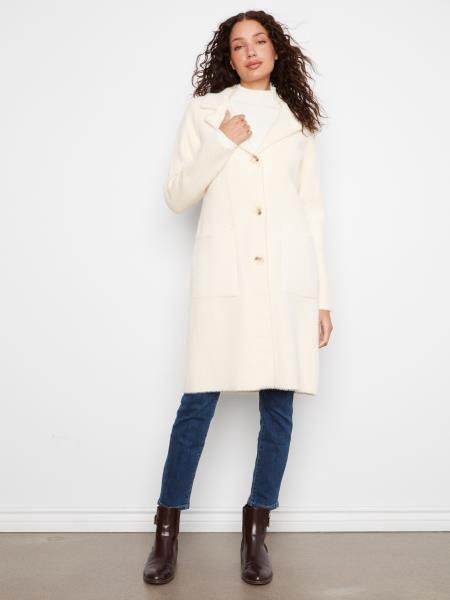 Charlie B. Knit Long Coat – Ecru