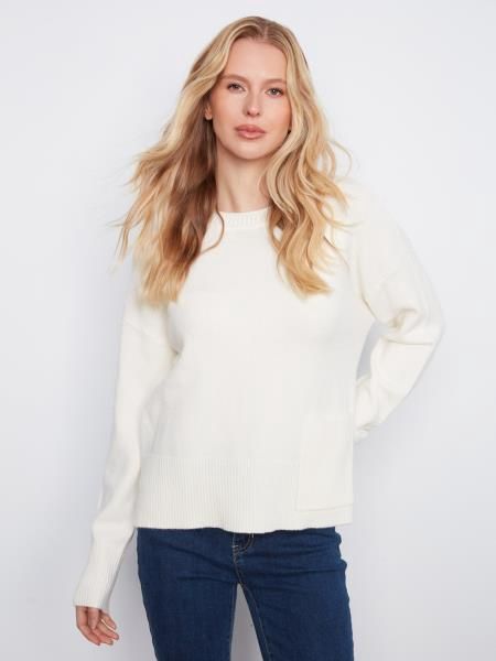 Charlie B.Crew Neck Drop Shoulder Sweater