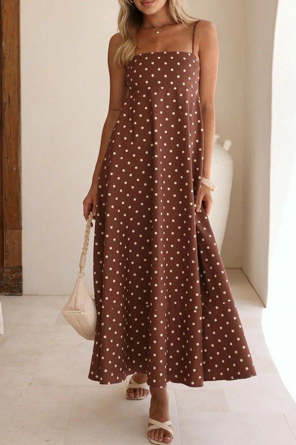 Polka Dot Strap Maxi Dress Polka Dot Strap Maxi Dress