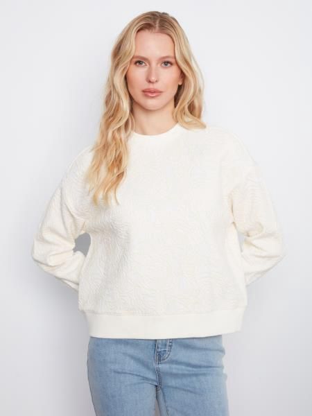 Charlie B. Floral Flocked Sweater