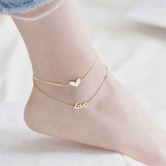 Heart “Love” Anklet