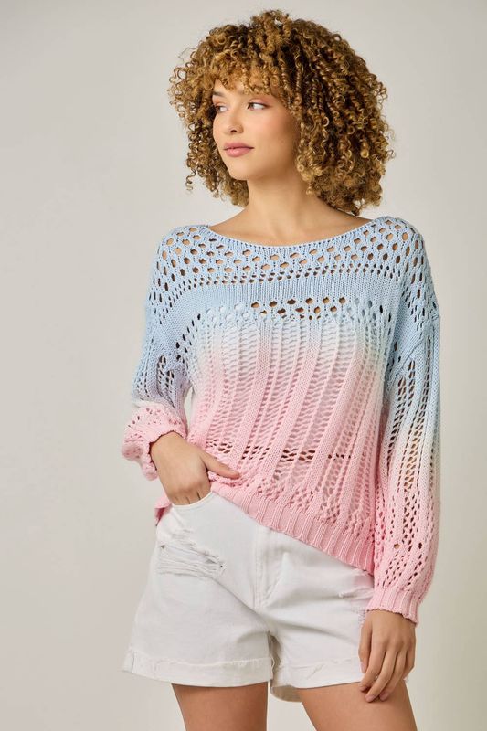 Ombre Waterdye Knitted Pullover