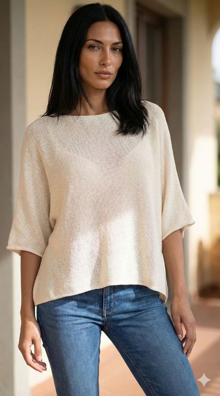 Italian  Beige Cotton Sweater