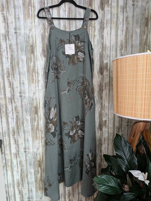 Classic Lino Dress - Green