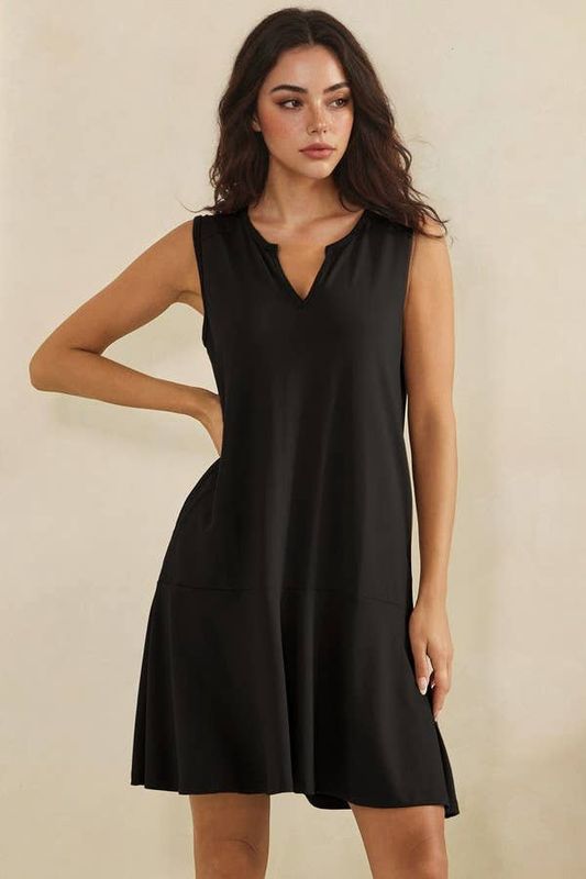 Split Neck  Skin Dress