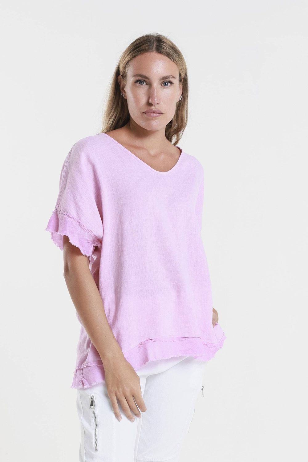Lucy V-Neck Ruffle Top