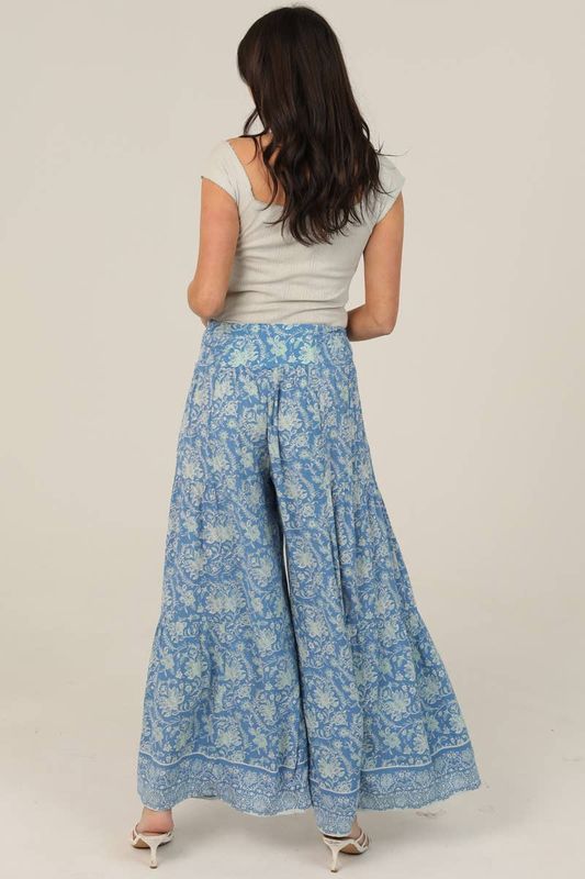 Printed Pants with Tie Waist