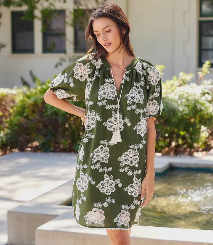 Karen Kane Puff Sleeve Tassel Dress
