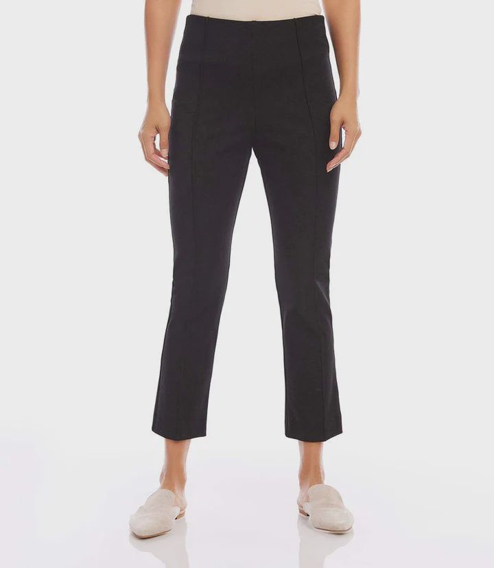Cropped Pintuck Pants, Color: Black, Size: XS
