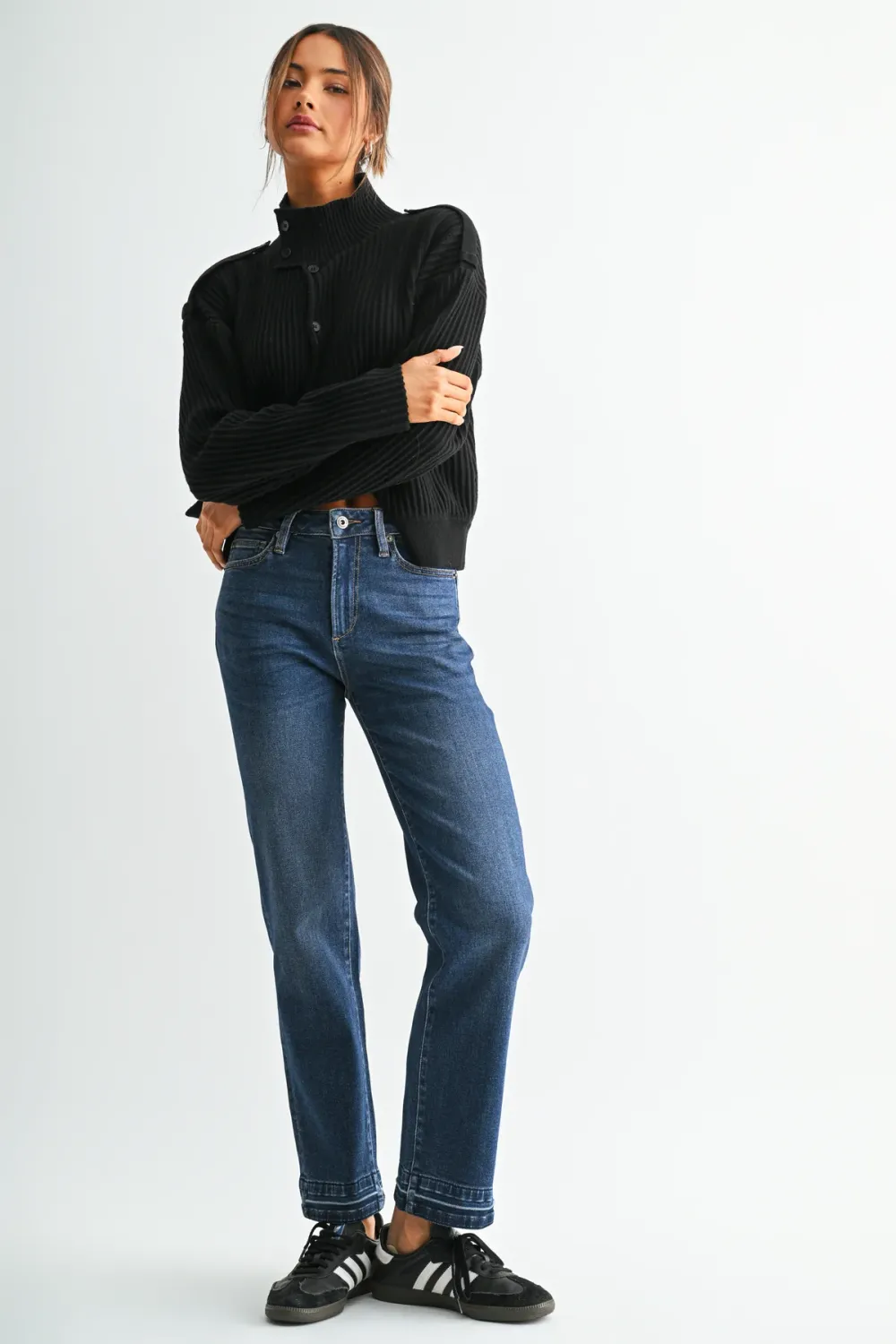Mica Denim High-Rise Straight Leg Jeans
