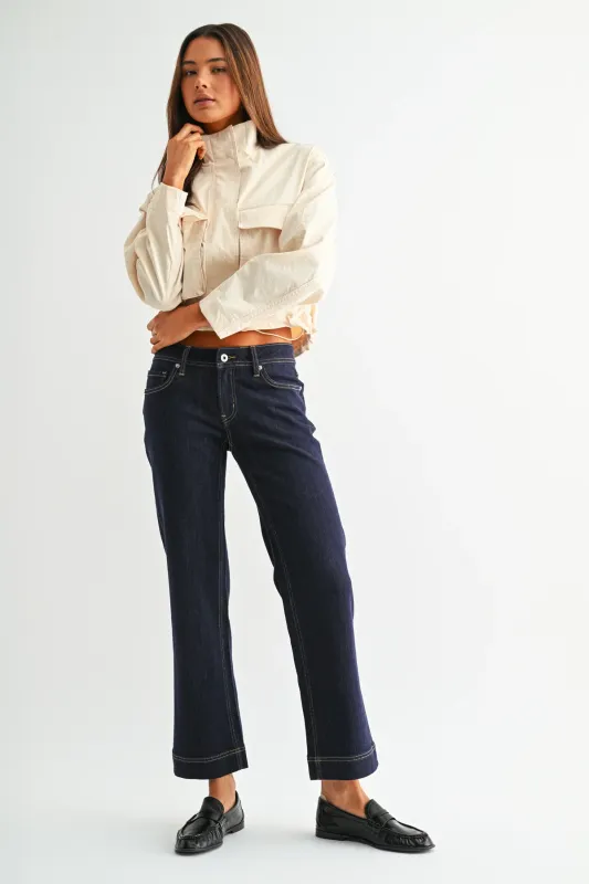 Mica Denim Low-Rise Straight Loose Fit Jeans