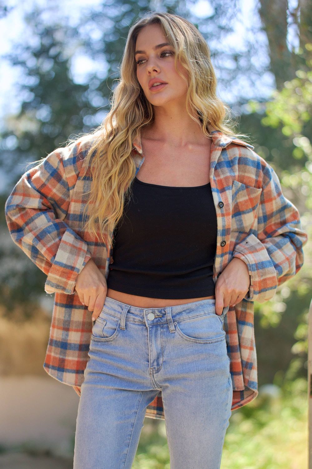 Plaid Shacket, Size: S