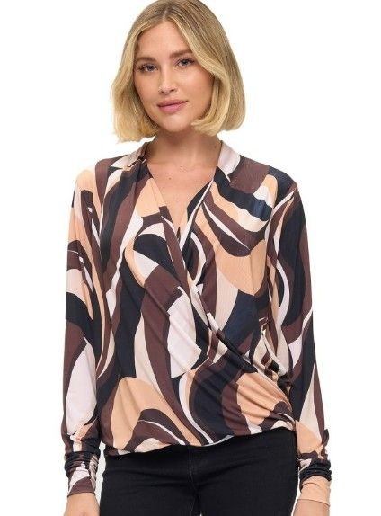 Crossover Blouse, Color: Multi, Size: S