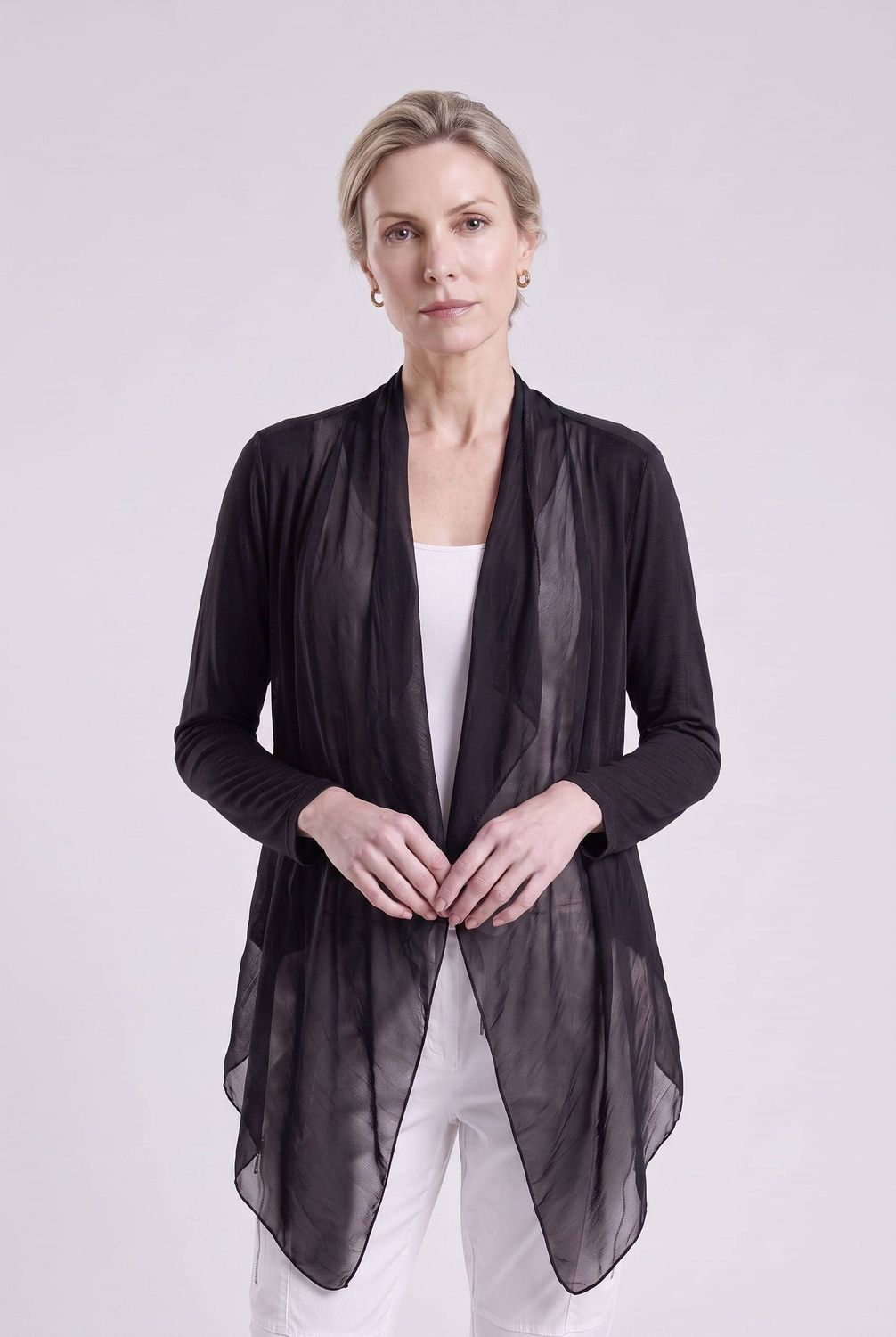 Ansley Tie Cardigan, Color: Black