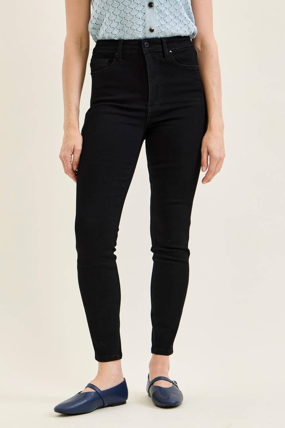Judy Blue High-Waist Tummy  Control Sienna Skinny Black Jeans, Color: BK, Size: 5(27)