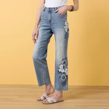 COCO + CARMEN Bambu Soft Straight Ankle with Patch Embroidery