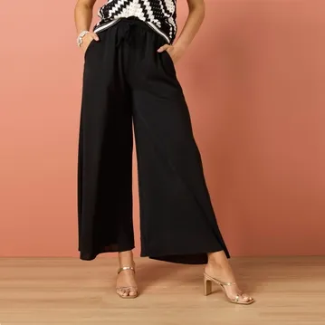 COCO + CARMEN Laurel Smocked Waist Wide Leg Pant
