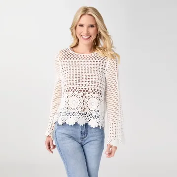 COCO + CARMEN Murphy Crochet Scalloped Top