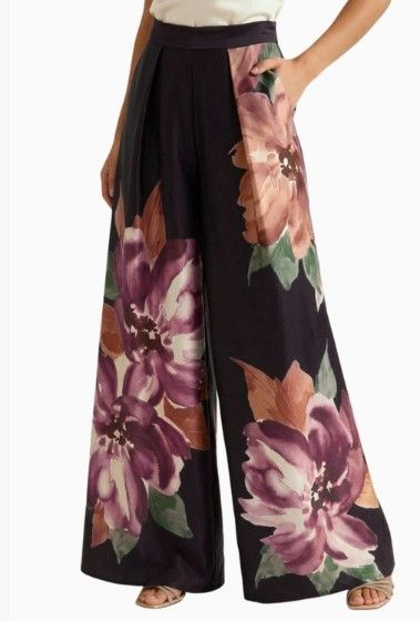 Wide Leg Floral Printed Pants