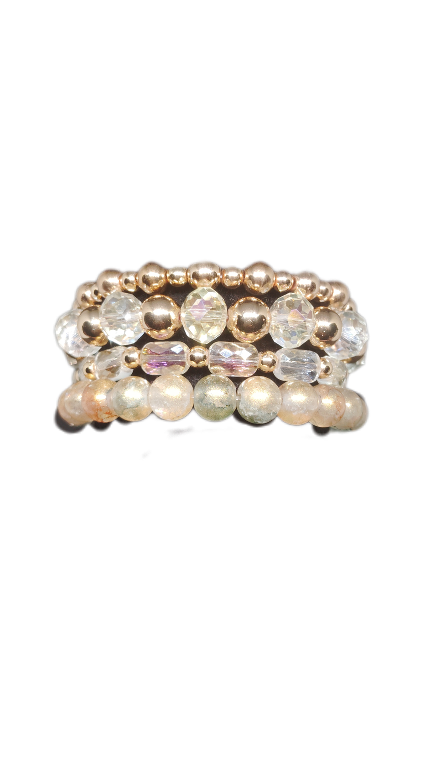 Champagne and Gold 6in women&#39;s Bracelet set 