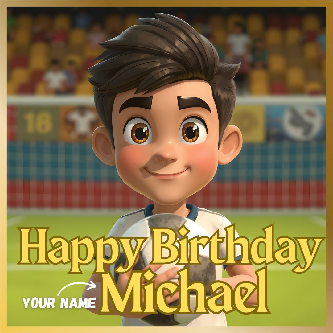 Soccer Player Personalised Talking Card (Cartoon)