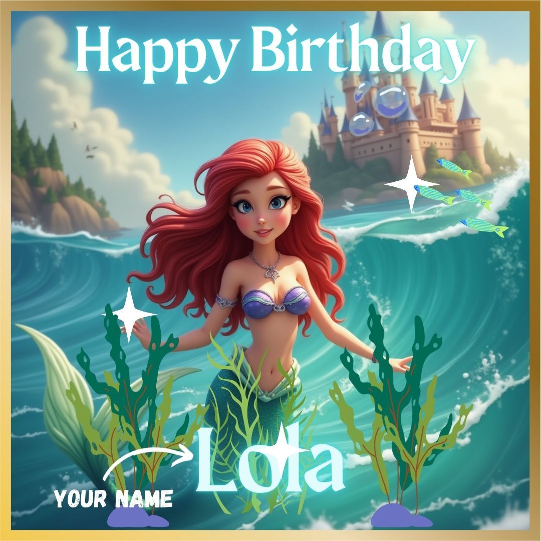 Mermaid Personalised Talking Card (Cartoon)