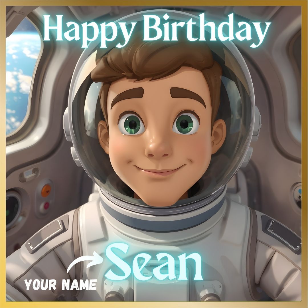 Astronaut Personalised Talking Card (Cartoon)