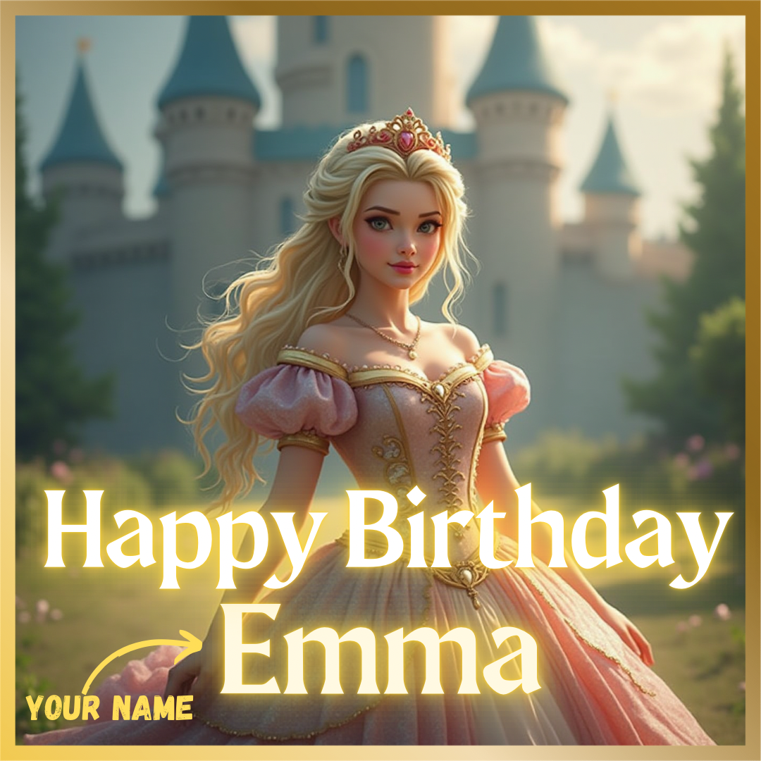 Princess Personalised Talking Card (Cartoon)
