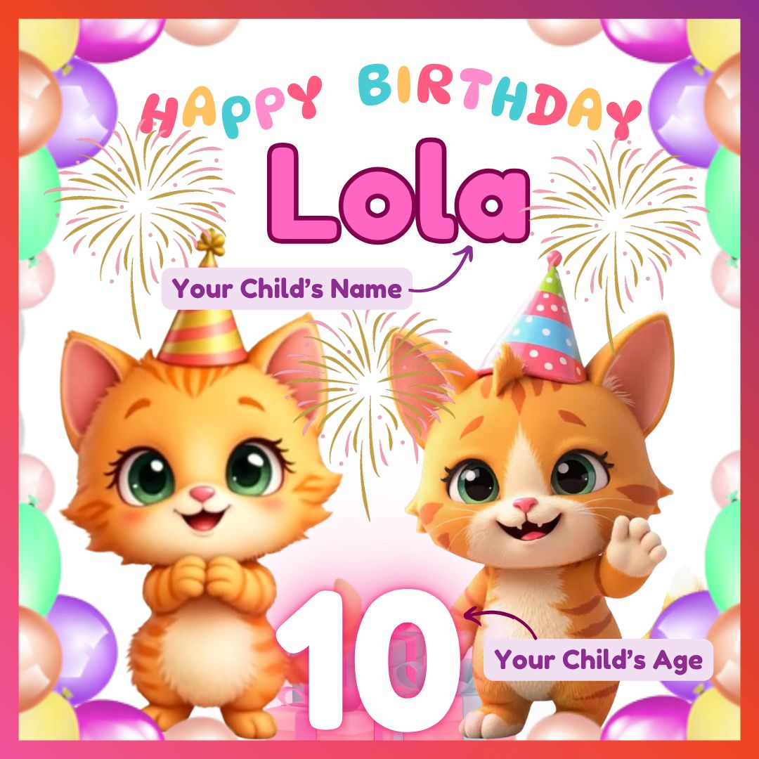 Dancing Kitties Personalised ​ Birthday Song