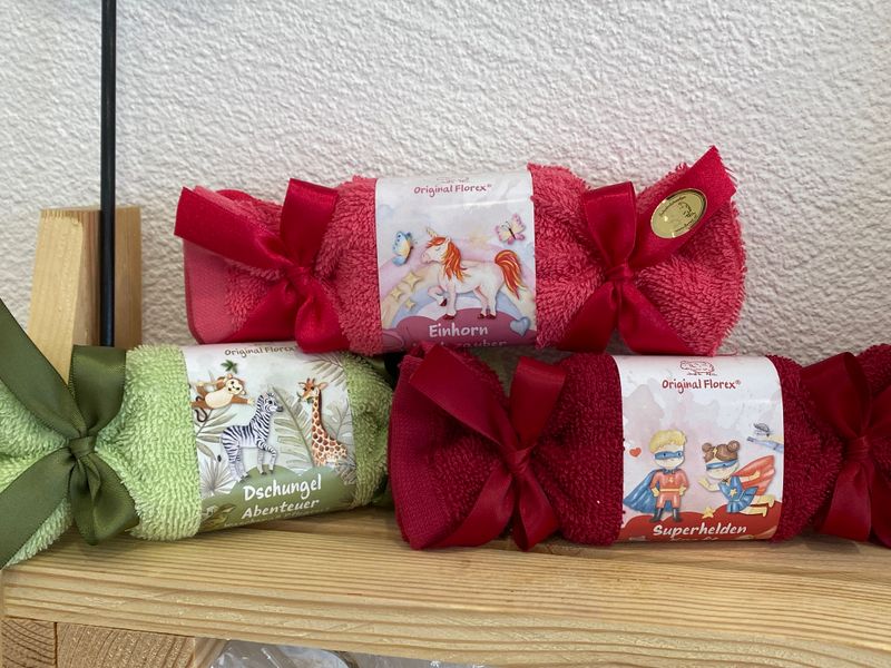 Seife mit Waschlappen