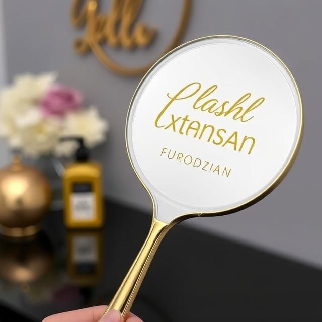 Handheld Eyelash and custom Mirror