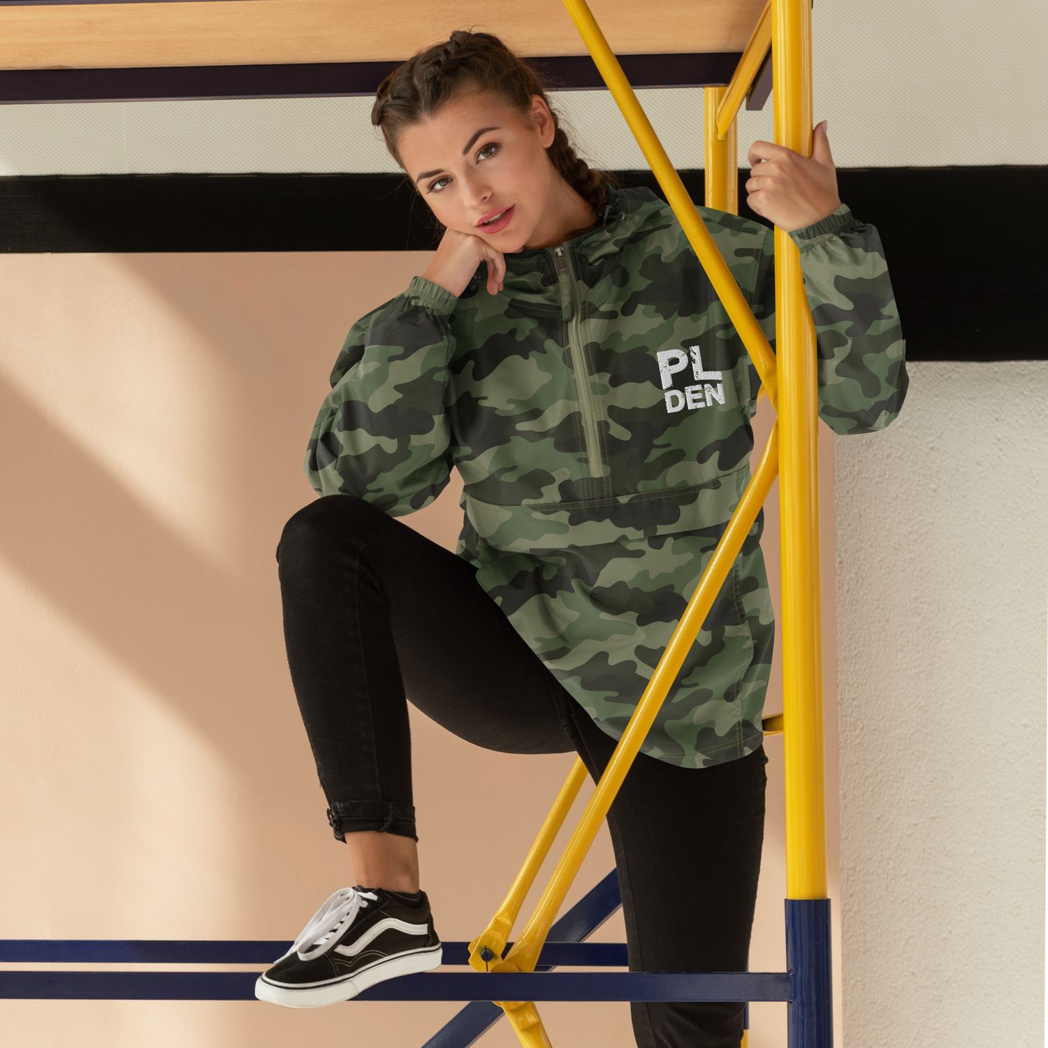 Embroidered PL Den Logo Windbreaker