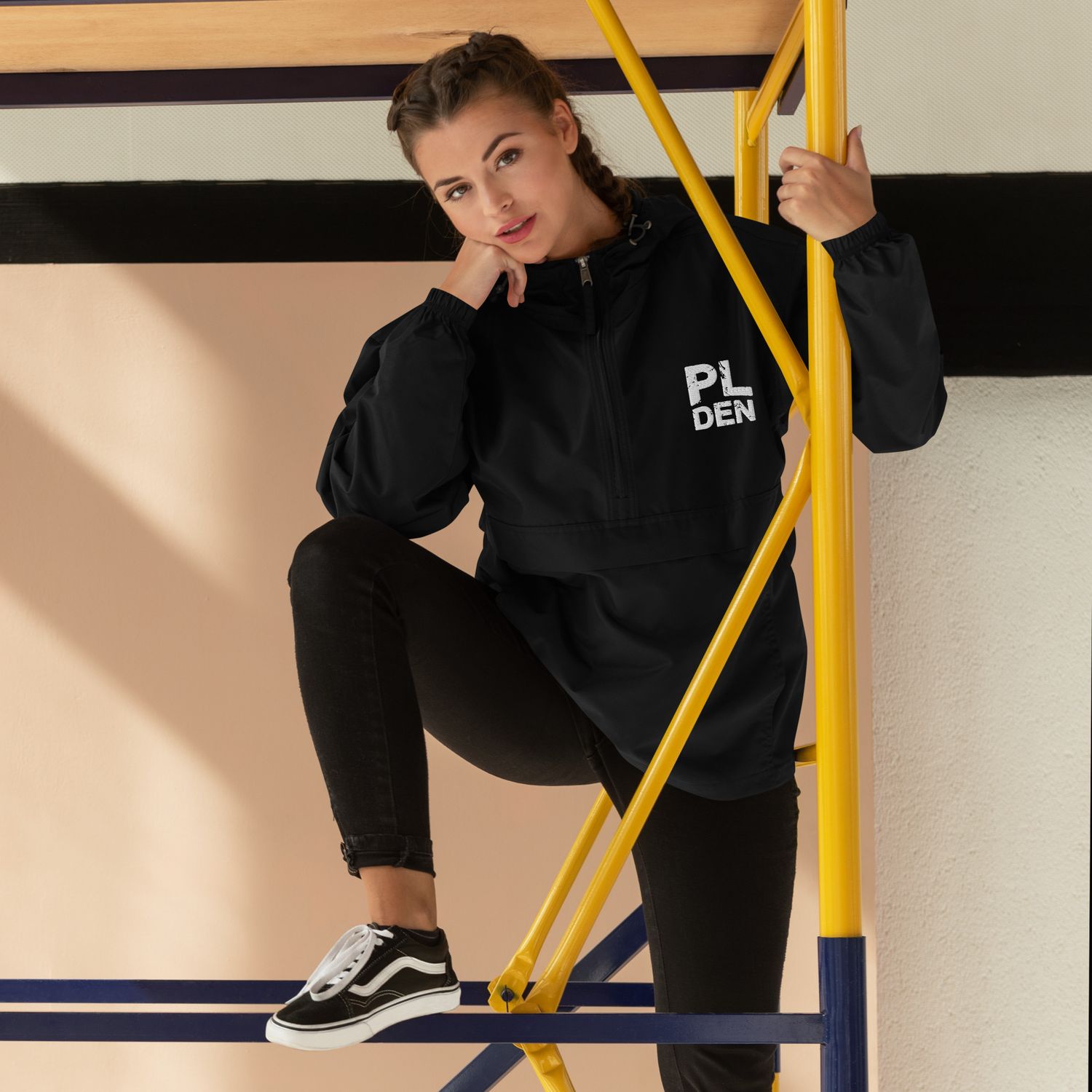 Embroidered PL Den Logo Windbreaker