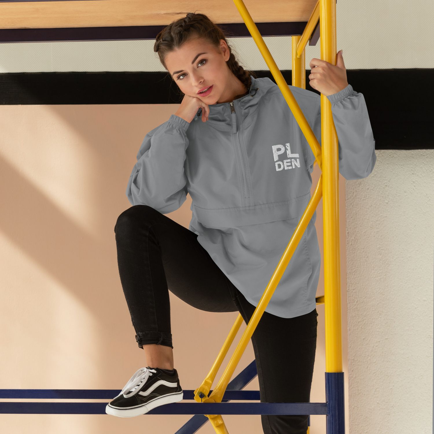 Embroidered PL Den Logo Windbreaker