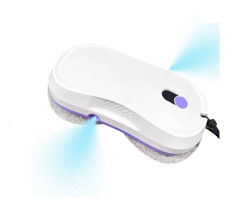 Robot Nettoyeur de Vitres Automatique avec Double Pulvérisateur, 5600 Pa, Télécommande, Navigation Intelligente, Détection des Bords, 10 Lingettes Lavable