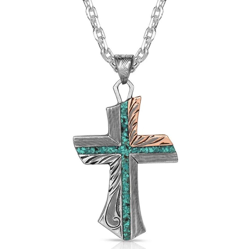 Inner Light Turquoise Cross Necklace NC4779