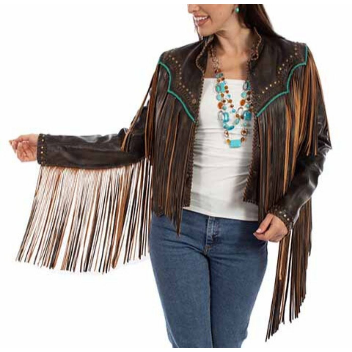 Fringe Leather Jacket L1144 211