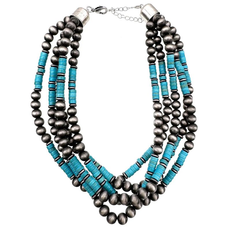 West Turq Navajo Bead Chunky 16-in Nckl
