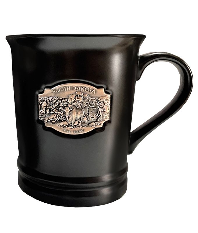 South Dakota 3D Medallion Mug - Black
