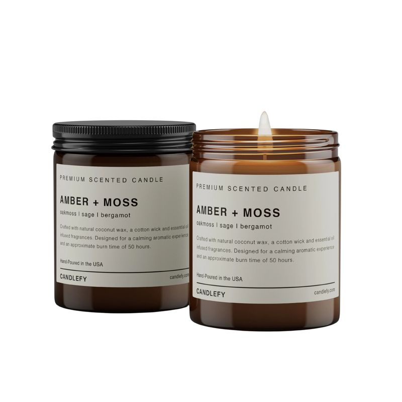 8 oz. Amber Jar Gold Lid Nr. 1 Amber + Moss