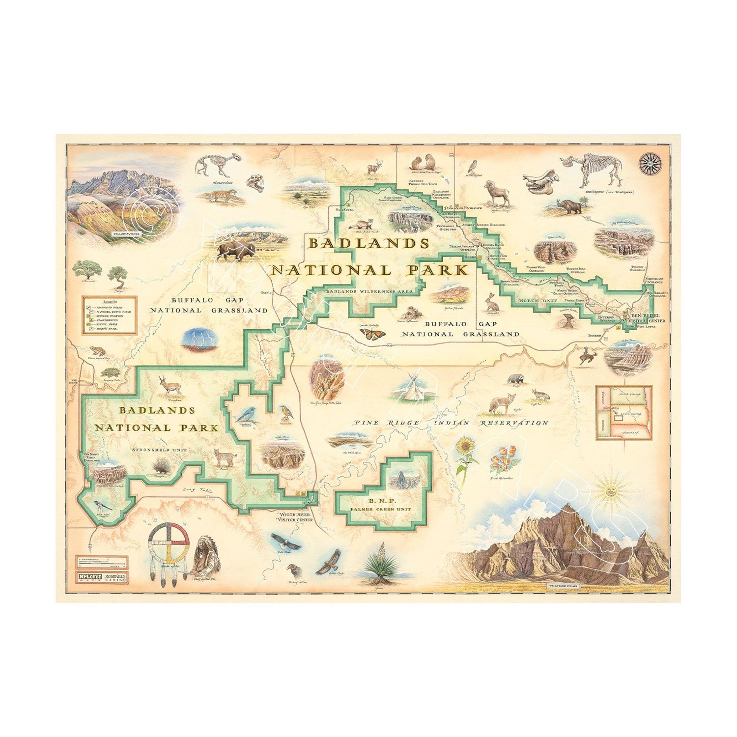 Badlands NP Map