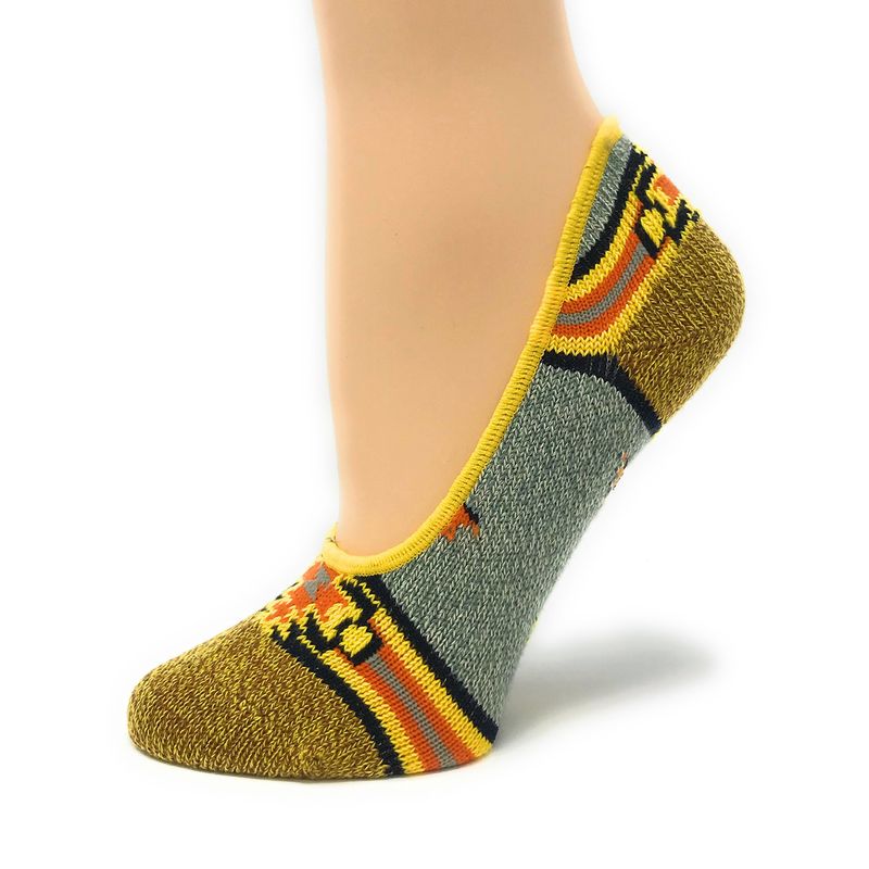 Womens No Show-Southwestern No Show Heavy Knit Socks