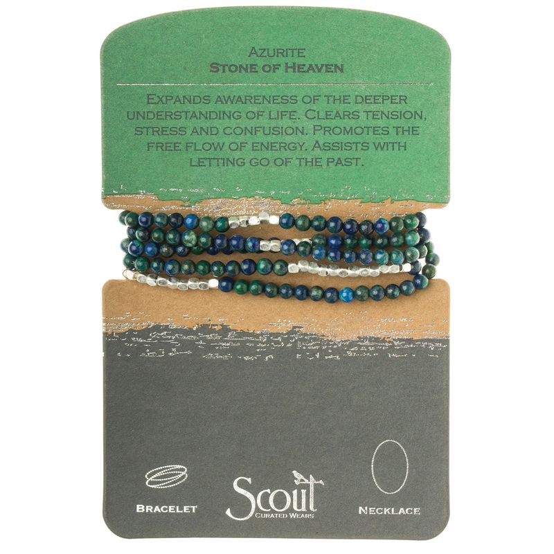 Stone Wrap Bracelet/Necklace Azurite-Stone of he