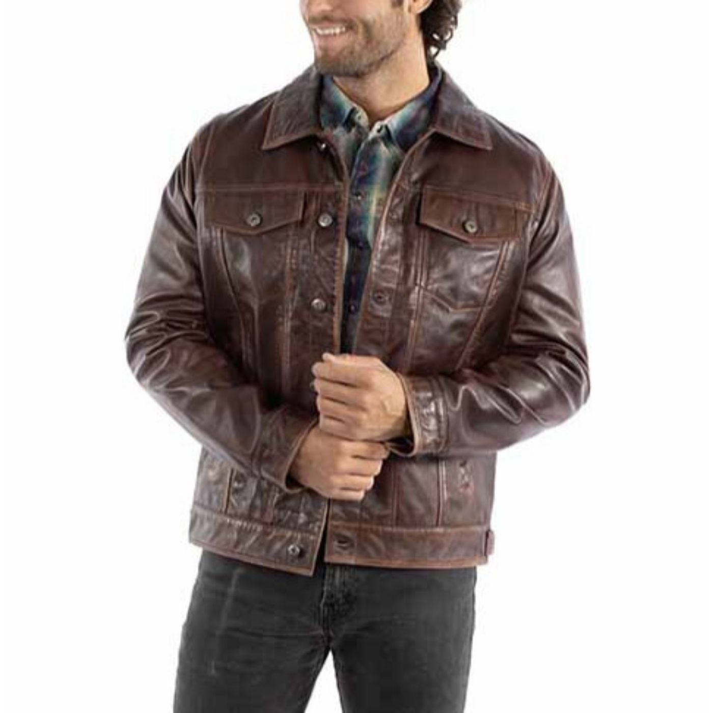 Leather Jacket 1055, Size: M