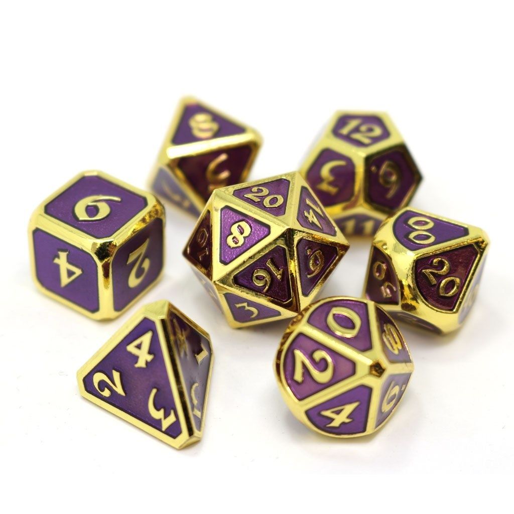 dh DICE SET 7 METAL MYTHICA AMETHYST GOLD