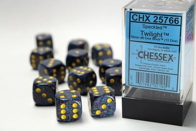 DICE SET D6 16mm SPECKLED TWILIGHT